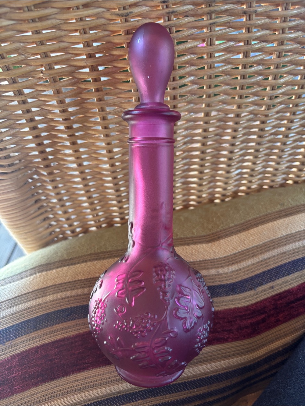 Purple Glass vintage Avon "Grape Bud" decanter bottle